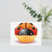Ladybug Cupcake Briefkaart (Staand voorkant)