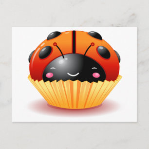 Ladybug Cupcake Briefkaart