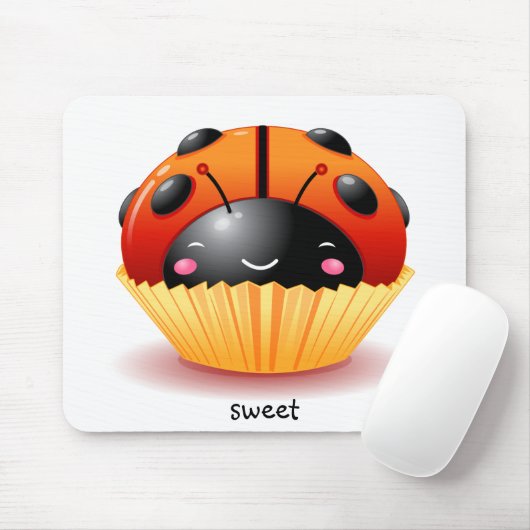 Ladybug Cupcake Mousepad Muismat (Met muis)