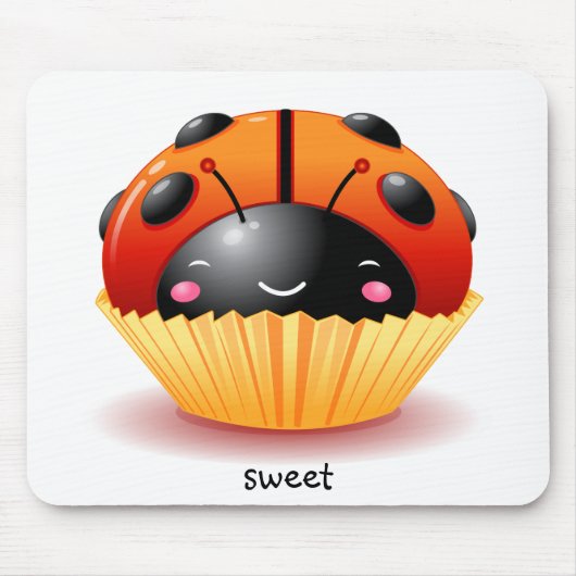 Ladybug Cupcake Mousepad Muismat (Voorkant)