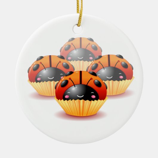 Ladybug Cupcakes Ornament (Voorkant)