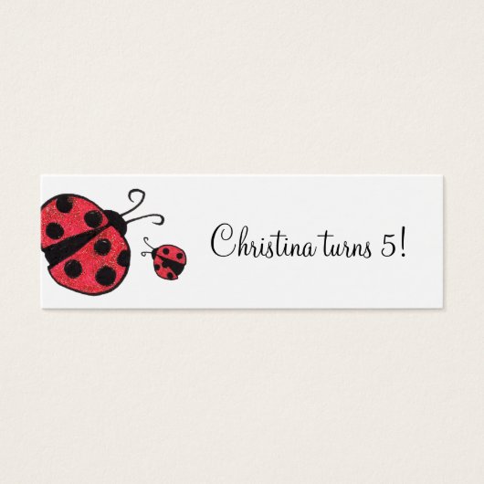 Ladybug Custom Gift Labels Mini Visitekaartjes (Voorkant)