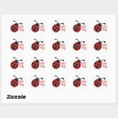 Ladybug Cute Animal Print Ronde Sticker (Vel)