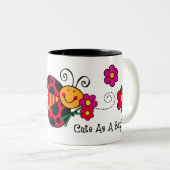 Ladybug Cute as a Bug Tweekleurige Koffiemok (Voorkant rechts)