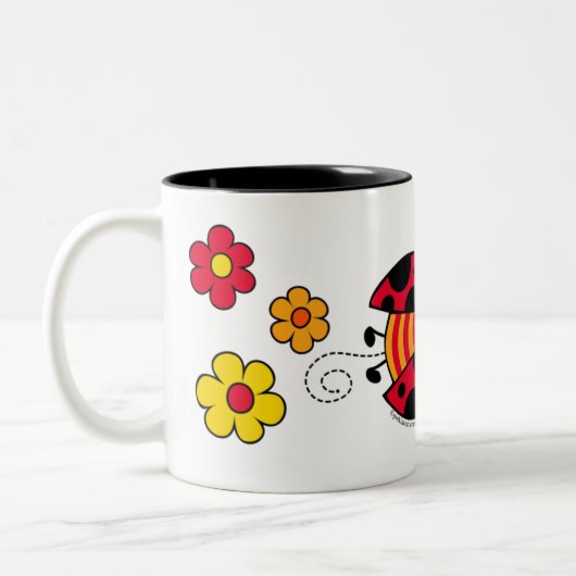 Ladybug Cute as a Bug Tweekleurige Koffiemok (Links)