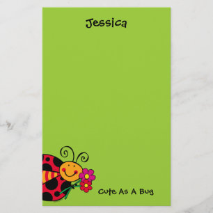 Ladybug Cute as Bug Custom Stationery Briefpapier