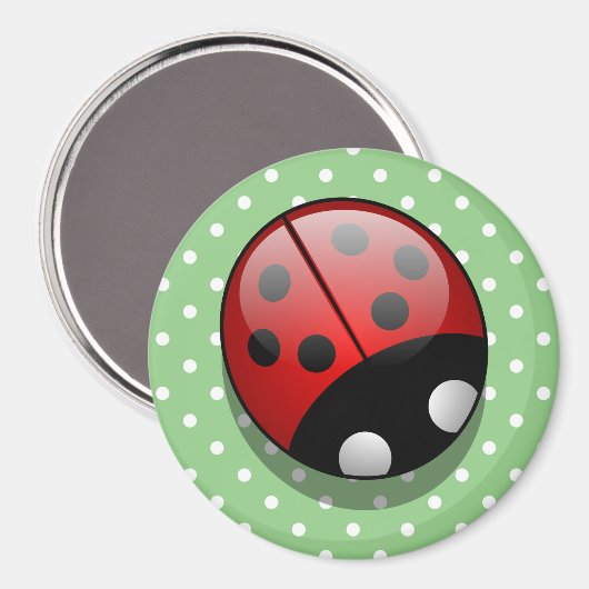 Ladybug, Cute Ladybug, Red Ladybug, Ladybird Magneet (Voorkant / Achterkant)