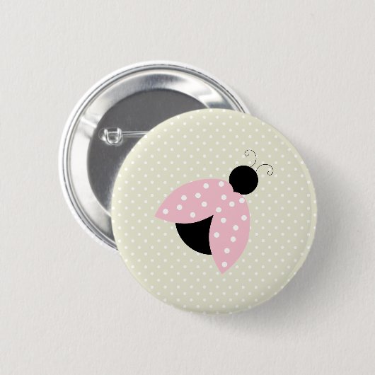 Ladybug, Cute Ladybug, Roze Ladybug, Ladybird Ronde Button 5,7 Cm (Voorkant /achterkant)