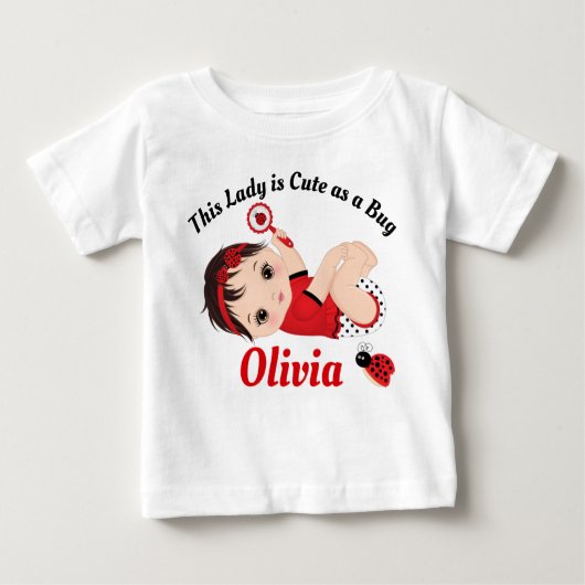 Ladybug Cute Little Girl Baby T-Shirt (Voorkant)