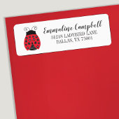 Ladybug Cute Red-adreslabel Etiket