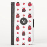 Ladybug Cute Red Monogram<br><div class="desc">Hoesje je nieuwe iPhone met dit mooie, trendy, ladybug hoesje. Het is versierd met een florale ladybug patroon op een witte achtergrond en je initiaal monogram in het midden. Er is een monogram sjabloon toegevoegd zodat u dit hoesje kunt personaliseren met jouw naam en initiaal. Ontworpen voor jou door Blackberry...</div>