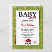 Ladybug Daisies Baby Shower Invitations Kaart (Voorkant)