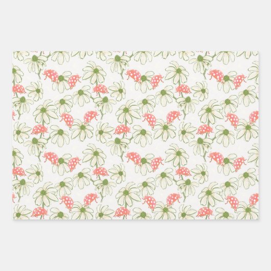 Ladybug daisies inpakpapier vel (Voorkant 2)