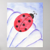 Ladybug Daisy Art Poster Print (Voorkant)