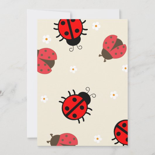 Ladybug Daisy Verjaardag Uitnodiging Little Bug Pa (Achterkant)