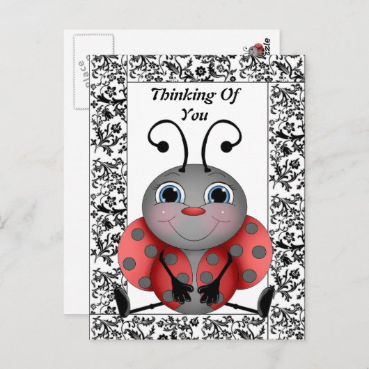 Ladybug denking van uw Briefkaart (Voorkant / Achterkant)