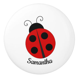 Ladybug Design Ceramic Knob. Keramische Knop