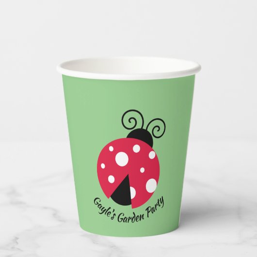 Ladybug Design Paper Cups Papieren Bekers (Achterkant)