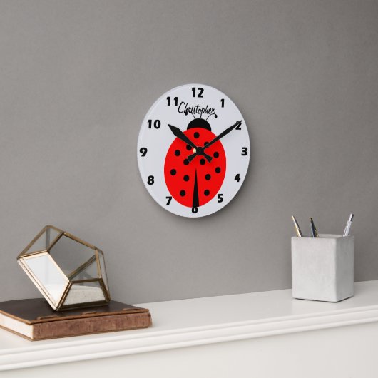 Ladybug Design Personalised Ronde Klok (Kantoor)