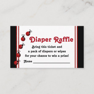 Ladybug Diaper Raffle Tickets Informatiekaartje