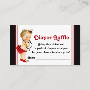 Ladybug Diaper Raffle Tickets Informatiekaartje