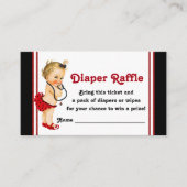 Ladybug Diaper Raffle Tickets Informatiekaartje (Voorkant)