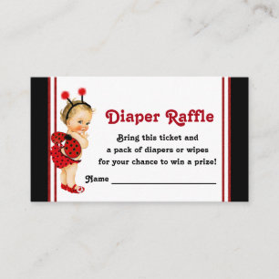 Ladybug Diaper Raffle Tickets Informatiekaartje