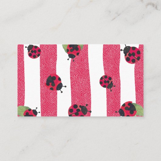 Ladybug Diaper Raffle Tickets Informatiekaartje (Achterkant)