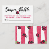 Ladybug Diaper Raffle Tickets Informatiekaartje (Voorkant / Achterkant)