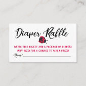 Ladybug Diaper Raffle Tickets Informatiekaartje (Voorkant)