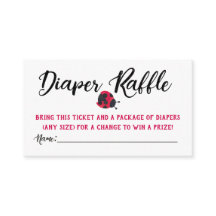 Ladybug Diaper Raffle Tickets
