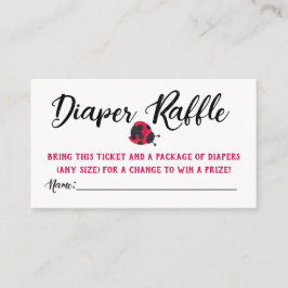 Ladybug Diaper Raffle Tickets Informatiekaartje