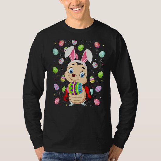 Ladybug Easter Egg Funny Ladybug Paaszondag T-shirt (Voorkant)
