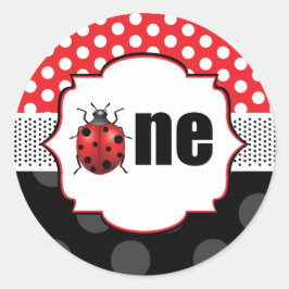 Ladybug Een Verjaardag Ronde Sticker