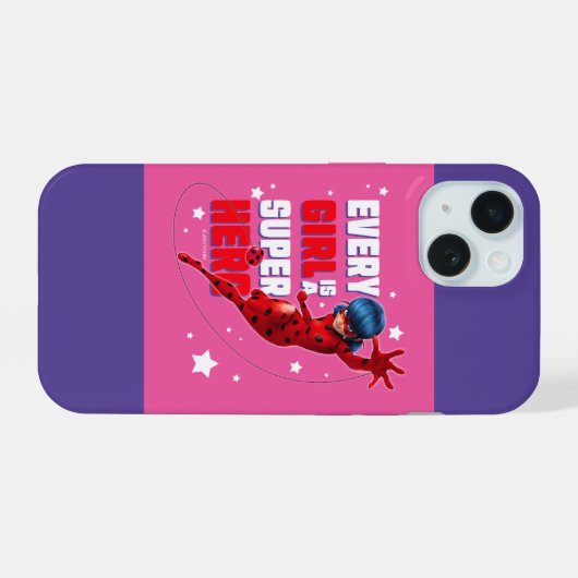 Ladybug Elk meisje is een superheld iPhone 15 Case (Achterkant horizontaal)