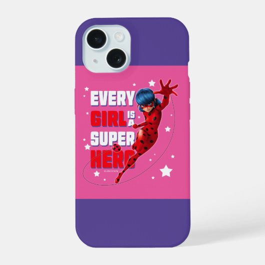 Ladybug Elk meisje is een superheld iPhone 15 Case (Achterkant)