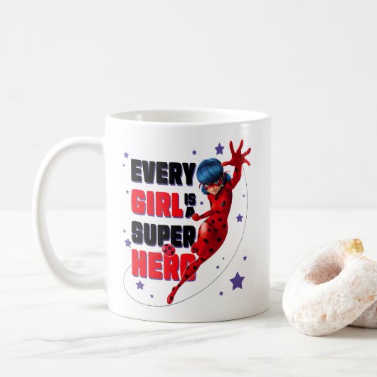 Ladybug Elk meisje is een superheld Koffiemok (Met donut)