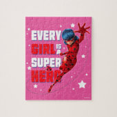 Ladybug Elk meisje is een superheld Legpuzzel (Verticaal)