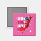 Ladybug Elk meisje is een superheld Magneet (Voorkant / Achterkant)