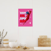 Ladybug Elk meisje is een superheld Poster (Keuken)