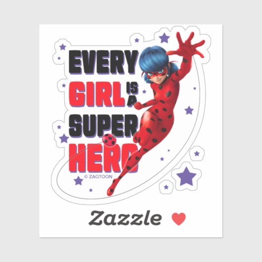 Ladybug Elk meisje is een superheld Sticker (Vel)