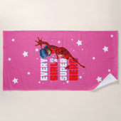 Ladybug Elk meisje is een superheld Strandlaken (Voorkant)