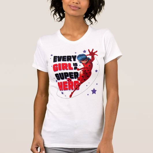 Ladybug Elk meisje is een superheld T-shirt (Voorkant)