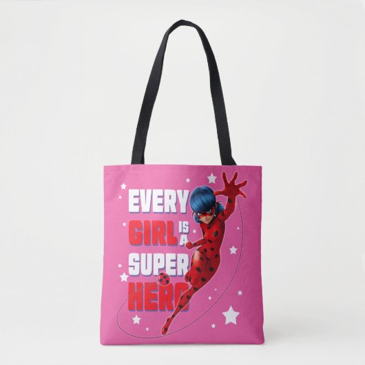 Ladybug Elk meisje is een superheld Tote Bag (Voorkant)