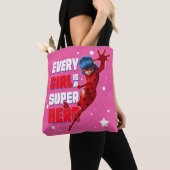 Ladybug Elk meisje is een superheld Tote Bag (Dichtbij)