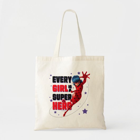 Ladybug Elk meisje is een superheld Tote Bag (Voorkant)