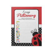 Ladybug Emoji Pictionary Baby shower Game Pack Notitieblok (Linkerzijde)