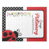 Ladybug Emoji Pictionary Baby shower Game Pack Notitieblok (Voorkant)