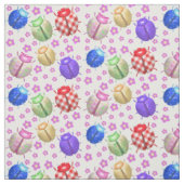 Ladybug en bloemen baby kinder kinderen stof (Swatch)