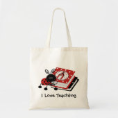 Ladybug en Boeken Canvas tas leraar (Voorkant)